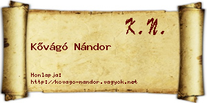 Kővágó Nándor névjegykártya